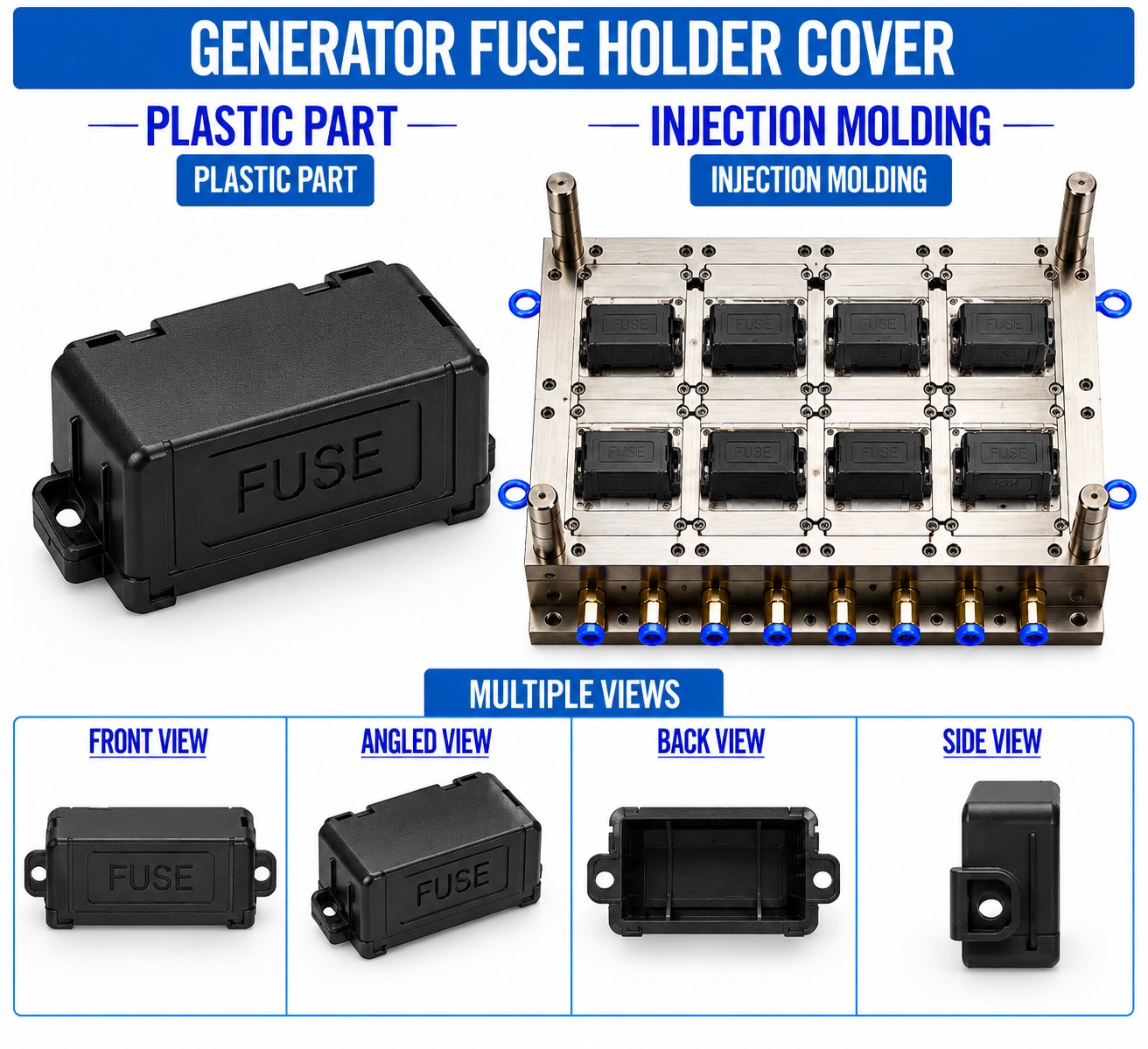 Generator Plastic Fuse Holder Cover Mould and Moulding Service